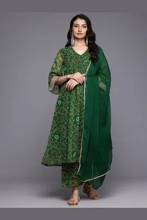 Varanga Bandhani Printed Empire Gotta Patti Kurta With Trousers & Dupatta