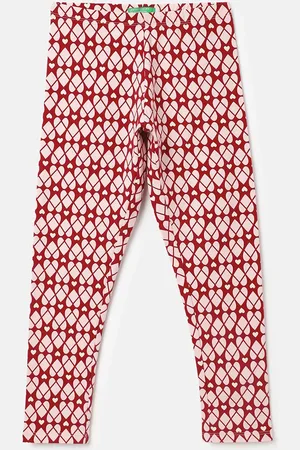 Benetton Girls Cotton Printed Leggings