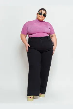 FREAKINS Women Wide Leg High-Rise Cotton Jeans