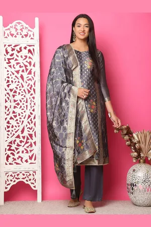 Stylee Lifestyle Ethnic Motifs Woven Design Zari Silk Jacquard Unstitched Dress Material