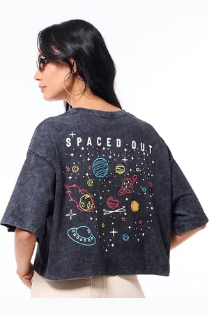 Bewakoof Women Graphic Printed Round Neck Cotton Oversized T-Shirt