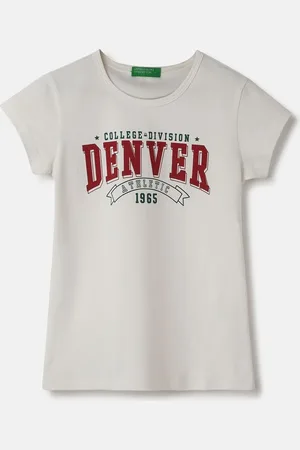 Benetton Girls Typography Printed Pure Cotton Applique T-shirt