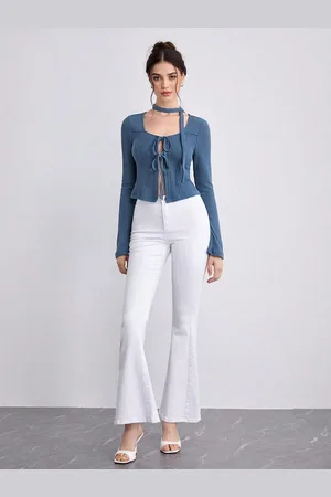 JC Mode Women Solid Tie-Up Neck Top