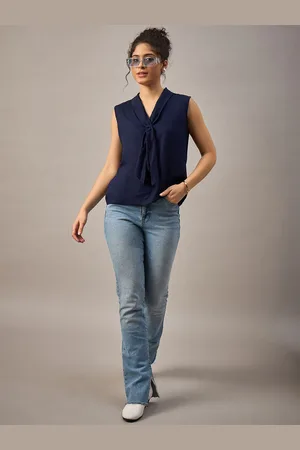 Roadster The Lifestyle Co Front Tie Sleeveless Tops