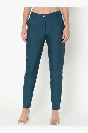 NOT SO PINK Women Solid Comfort Cigarette Trousers