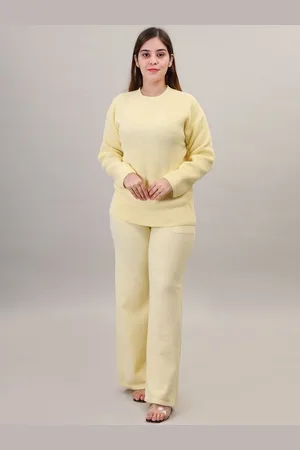 Camey Self Design Woollen Sweater With Palazzo