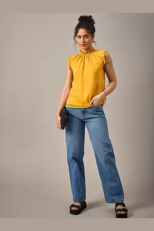 Roadster The Lifestyle Co Round Neck Sleeveless Tops