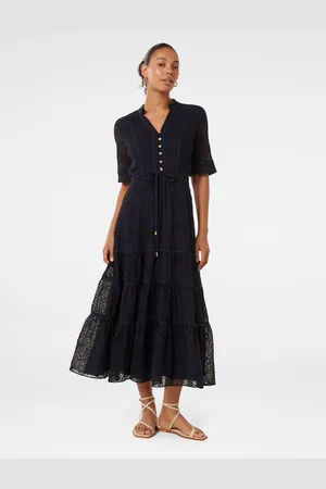 Forever New Floral Embroidered Fit & Flare Midi Dress