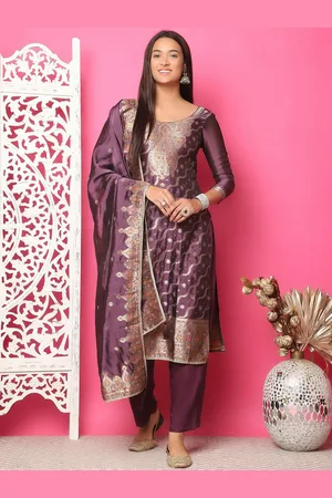 Stylee Lifestyle Ethnic Motifs Woven Design Zari Silk Jacquard Unstitched Dress Material