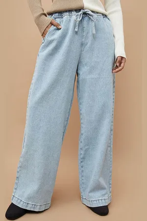 Lifestyle Women Wide Leg Pure Cotton Jeans