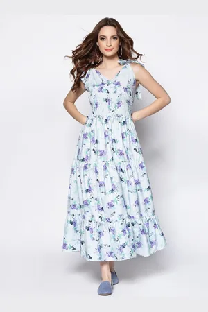 Sera Women Floral Printed Fit and Flare Maxi Dress