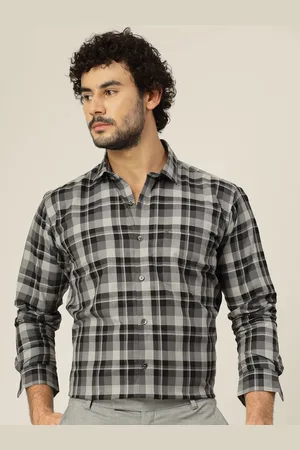 JADEBERRY Men Classic Slim Fit Tartan Checks Opaque Checked Casual Shirt