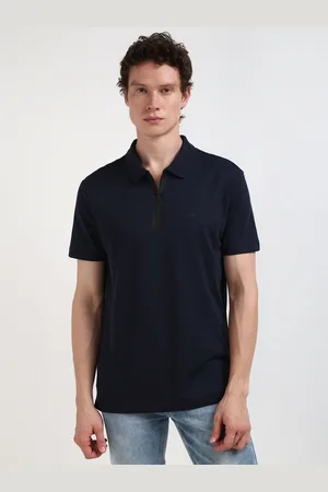 Calvin Klein Men Solid Polo Collar Cotton Tshirt