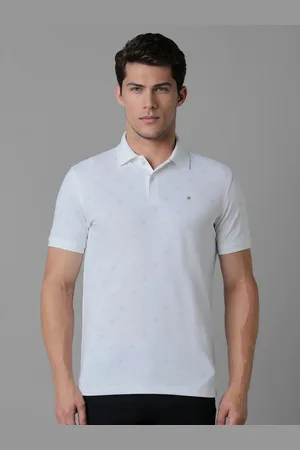 Louis Philippe Men Solid Polo Collar Cotton Slim Fit Tshirt