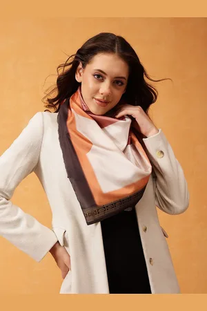 silk land Women Digital Printed Silk Scarf With Zari Border