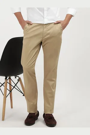 Calvin Klein Men Slim Fit Mid-Rise Flat-Front Trousers