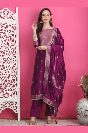 Stylee Lifestyle Ethnic Motifs Woven Design Zari Silk Jacquard Unstitched Dress Material