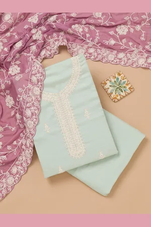 Koskii Ethnic Motifs Embroidered Thread Work Unstitched Dress Material