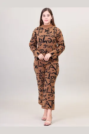 Camey Pure Wool Printed Sweater With Trouser