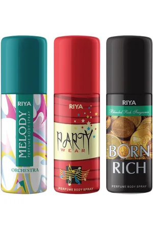 Riya Set Of 3 Melody Party Wear Born Rich Deodorant Body Spray- 40 ml Each