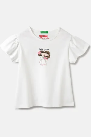 Benetton Flutter Sleeve Cotton Top