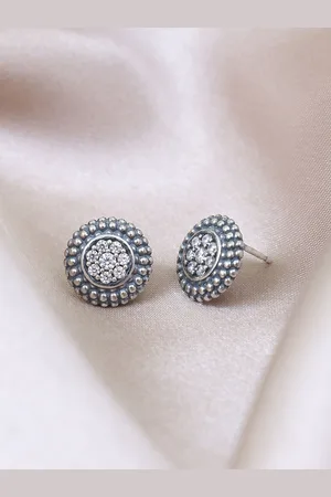 House of Pataudi 925 Sterling Silver Stones Studded Studs