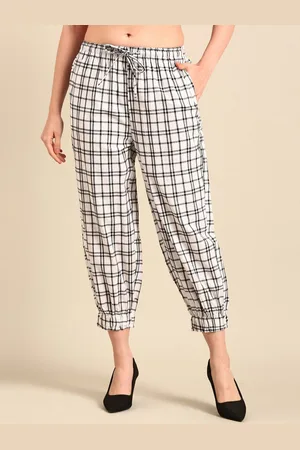 De Moza Women Cotton Striped Trousers