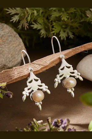 Fabindia Beaded Contemporary Drop Earrings