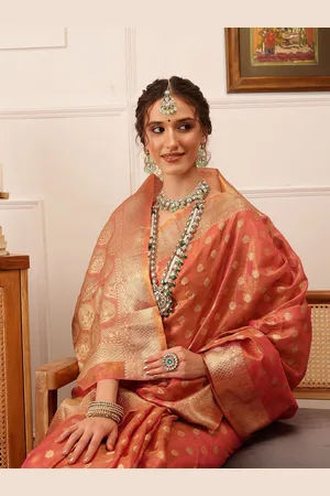 silk land Woven Design Zari Kanjeevaram Saree with blouse piece