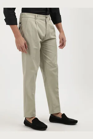 Calvin Klein Men Tapered Fit Mid-Rise Flat-Front Trousers