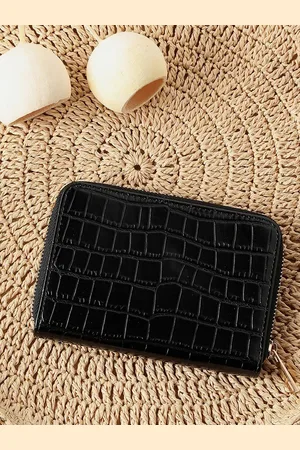 Campus Sutra Women Geometric Textured Pu Zip Around Wallet