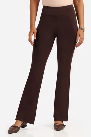BlissClub Women High Waist Groove in Cotton Flare Track Pants