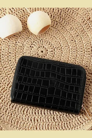 Campus Sutra Women Geometric Textured Zip Around Wallet