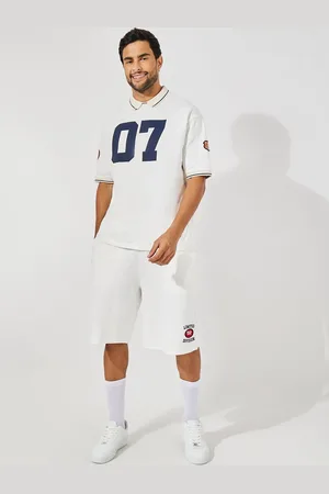 Styli Premium Terry Knit Oversize Polo And Oversized Varsity Short Pure Cotton Co-Ords