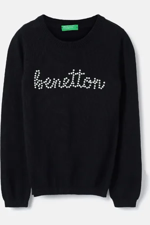 Benetton Girls Typography Pullover