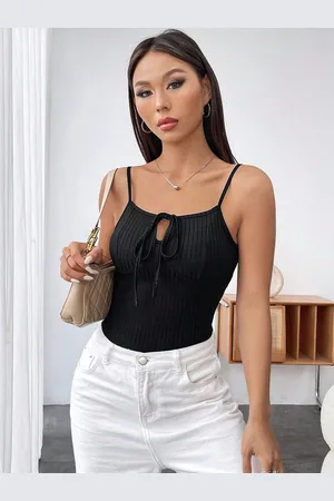 JC Mode Women Striped Shoulder Straps Top