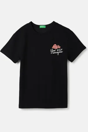 Benetton Girls Graphic Printed Pure Cotton T-shirt