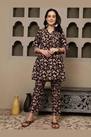 Sangria Floral Printed Tunic With Trouser Co-Ords