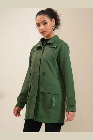 Tokyo Talkies Women Solid Hooded Parka Jacket