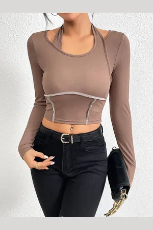 JC Mode Women Solid Round Neck Top
