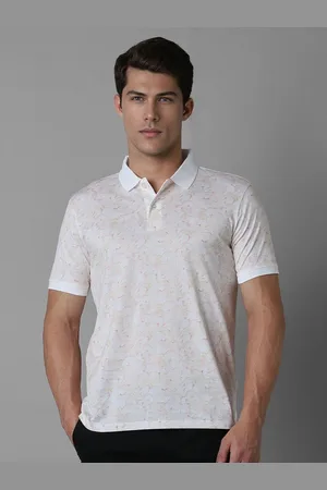 Louis Philippe Men Abstract Printed Polo Collar Cotton T-Shirt