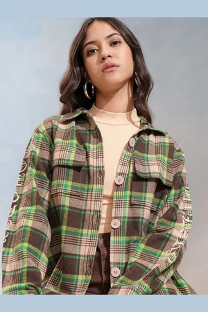 Tokyo Talkies Women Embroider Hooded Overshirt