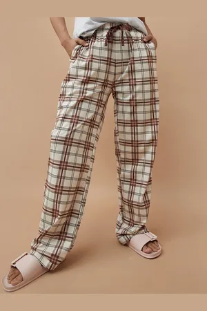 Lifestyle Women Checked Pattern Pure Cotton Knitted Pyjamas