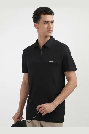 Calvin Klein Men Solid Polo Collar Cotton T-shirt