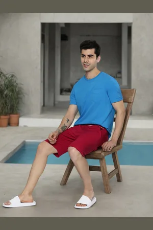 Mast & Harbour Men Red Lounge Shorts