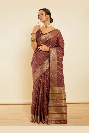 Soch Polka Dot Zari Woven Saree With Blouse