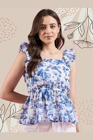 Deewa Women Floral Printed Square Neck Top