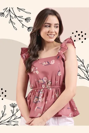 Deewa Women Floral Printed Square Neck Top