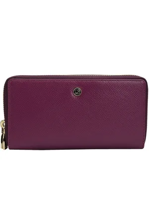 Da Milano Women Geometric Textured Leather Zip Around Wallet