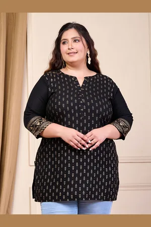 DesiNoor Women Striped V-Neck Plus Size Kurti
